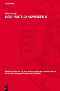 Neidharts Sangweisen II_cover