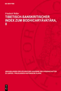 Tibetisch-sanskritischer Index zum Bodhicaryāvatāra, II_cover