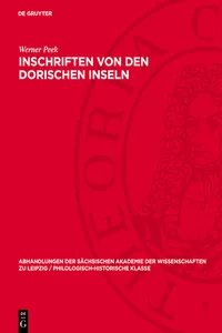 Inschriften von den Dorischen Inseln_cover