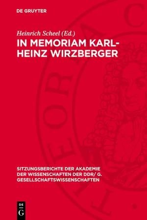 In memoriam Karl-Heinz Wirzberger