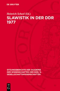 Slawistik in der DDR 1977_cover