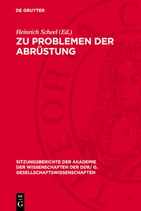 Zu Problemen der Abrüstung_cover