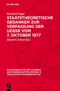 Staatstheoretische Gedanken zur Verfassung der UdSSR vom 7. Oktober 1977_cover