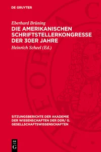 Die amerikanischen Schriftstellerkongresse der 30er Jahre_cover