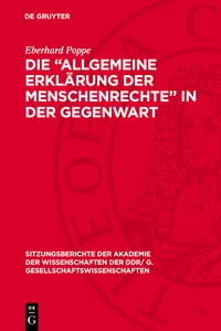 Die "Allgemeine Erklärung der Menschenrechte" in der Gegenwart_cover