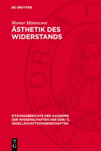 Ästhetik des Widerstands_cover