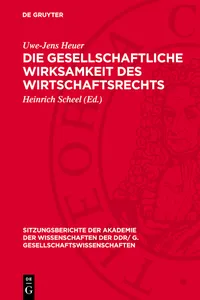 Die gesellschaftliche Wirksamkeit des Wirtschaftsrechts_cover