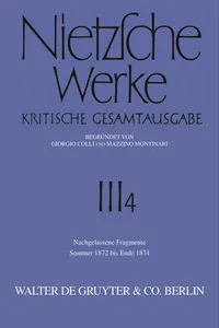 Nachgelassene Fragmente Sommer 1872 - Ende 1874_cover