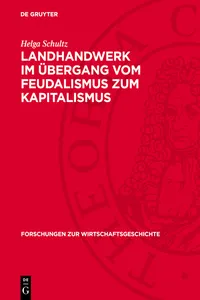 Landhandwerk im Übergang vom Feudalismus zum Kapitalismus_cover