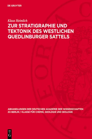 Zur Stratigraphie und Tektonik des westlichen Quedlinburger Sattels