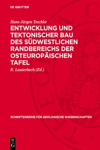 Entwicklung und tektonischer Bau des südwestlichen Randbereichs der Osteuropäischen Tafel_cover