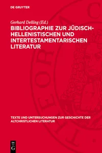 Bibliographie zur Jüdisch-Hellenistischen und Intertestamentarischen Literatur_cover