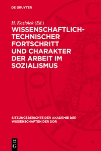 Wissenschaftlich-technischer Fortschritt und Charakter der Arbeit im Sozialismus_cover