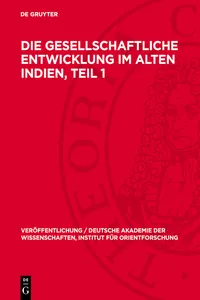 Die gesellschaftliche Entwicklung im alten Indien, Teil 1_cover