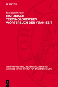 Historisch-terminologisches Wörterbuch der Yüan-Zeit_cover