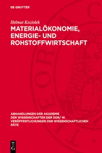 Materialökonomie, Energie- und Rohstoffwirtschaft_cover