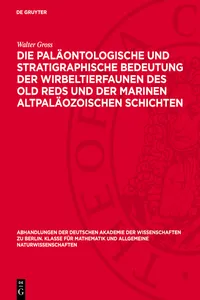 Die paläontologische und stratigraphische Bedeutung der Wirbeltierfaunen des Old Reds und der marinen altpaläozoischen Schichten_cover