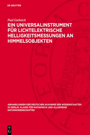 Ein Universalinstrument für lichtelektrische Helligkeitsmessungen an Himmelsobjekten