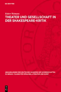 Theater und Gesellschaft in der Shakespeare-Kritik_cover