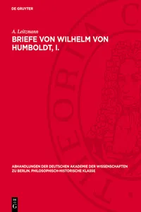 Briefe von Wilhelm von Humboldt, I._cover