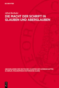 Die Macht der Schrift in Glauben und Aberglauben_cover