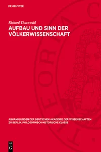 Aufbau und Sinn der Völkerwissenschaft_cover