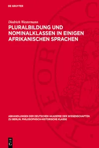 Pluralbildung und Nominalklassen in einigen afrikanischen Sprachen_cover