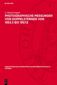 Photographische Messungen von Doppelsternen von 1953.3 bis 1957.6_cover