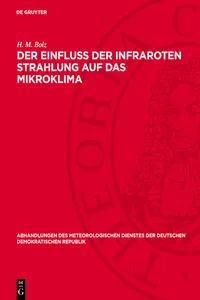 Der Einfluß der infraroten Strahlung auf das Mikroklima_cover