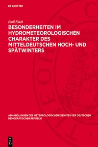 Besonderheiten im hydrometeorologischen Charakter des mitteldeutschen Hoch- und Spätwinters_cover