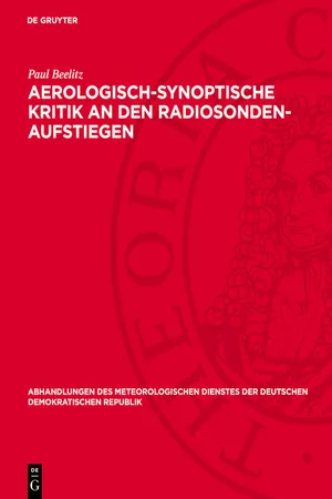 Aerologisch-synoptische Kritik an den Radiosonden-Aufstiegen