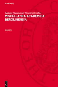 Miscellanea Academica Berolinensia. Band II/2_cover