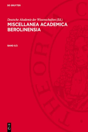 Miscellanea Academica Berolinensia. Band II/2