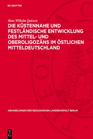 Die Küstennahe und festländische Entwicklung des Mittel- und Oberoligozäns im östlichen Mitteldeutschland