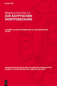 Proben aus den Wörterbüchern zu den medizinischen Texten_cover