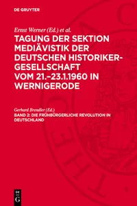 Die frühbürgerliche Revolution in Deutschland_cover