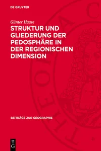 Struktur und Gliederung der Pedosphäre in der regionischen Dimension_cover