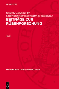 Beiträge zur Rübenforschung. Nr. 3_cover