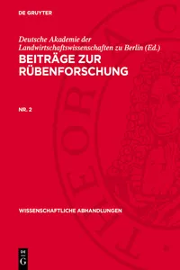 Beiträge zur Rübenforschung. Nr. 2_cover