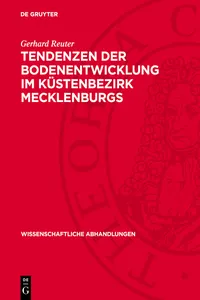 Tendenzen der Bodenentwicklung im Küstenbezirk Mecklenburgs_cover