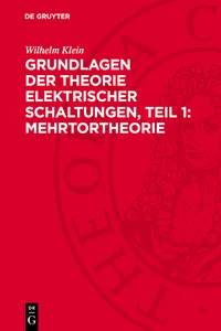 Grundlagen der Theorie elektrischer Schaltungen, Teil 1: Mehrtortheorie_cover