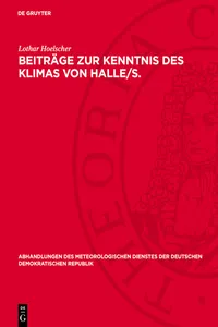 Beiträge zur Kenntnis des Klimas von Halle/S._cover