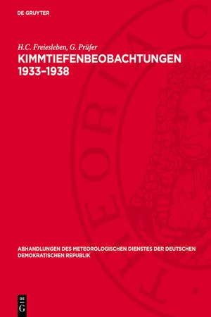 Kimmtiefenbeobachtungen 1933–1938