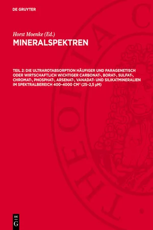 Die Ultrarotabsorption häufiger und paragenetisch oder wirtschaftlich wichtiger Carbonat-, Borat-, Sulfat-, Chromat-, Phosphat-, Arsenat-, Vanadat- und Silikatmineralien im Spektralbereich 400–4000 cm hoch minus 1 (25–2,5 μm)