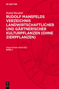 Rudolf Mansfeld: Rudolf Mansfelds Verzeichnis landwirtschaftlicher und gärtnerischer Kulturpflanzen. Band 2_cover