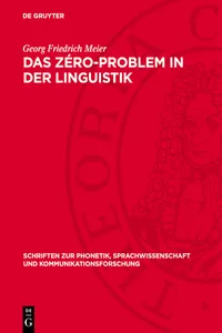 Das Zéro-Problem in der Linguistik_cover