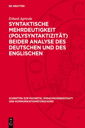 Syntaktische Mehrdeutigkeit (Polysyntaktizität) beider Analyse des Deutschen und des Englischen