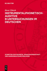 Instrumentalphonetisch-auditive R-Untersuchungen im Deutschen_cover