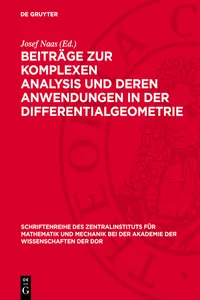 Beiträge zur komplexen Analysis und deren Anwendungen in der Differentialgeometrie_cover