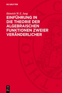 Einführung in die Theorie der algebraischen Funktionen zweier Veränderlicher_cover